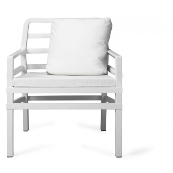 Aria Relax Chair - White - Orange Cushions