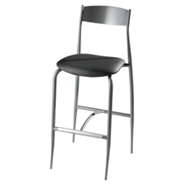 Bar Stool with Upholstered Seat and Metal Back 187