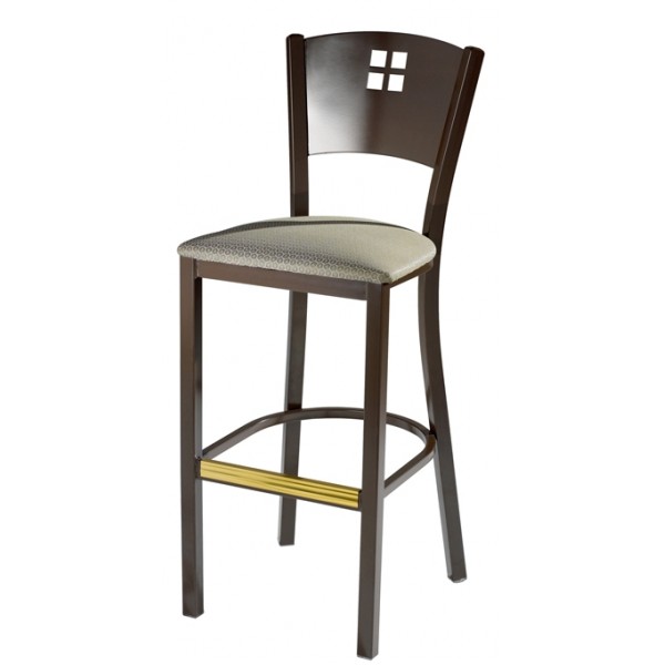 Bar Stool with Upholstered Seat and Metal Back 948