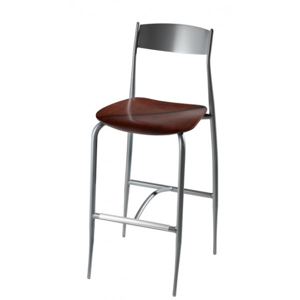 Bar Stool with Wood Seat and Metal Back 187WS