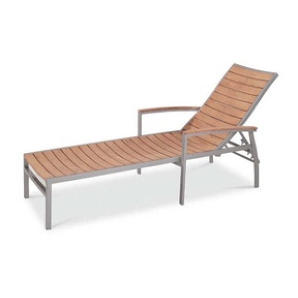 Bayhead Sun Lounger with Arms - Synthetic Teak