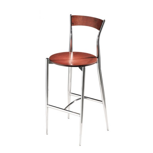 Caf&eacute Twist Bar Stool with Wood Seat and Back 194 