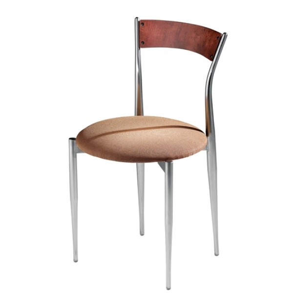 Caf&eacute Twist Side Chair with Upholstered Seat and Wood Back 194-UPS 
