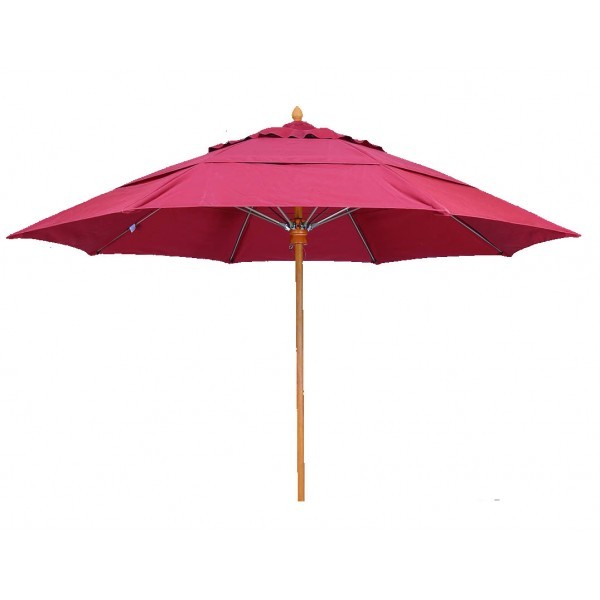 Commercial Restaurant Umbrellas Athena 6' Square Faux Teak Patio Umbrella