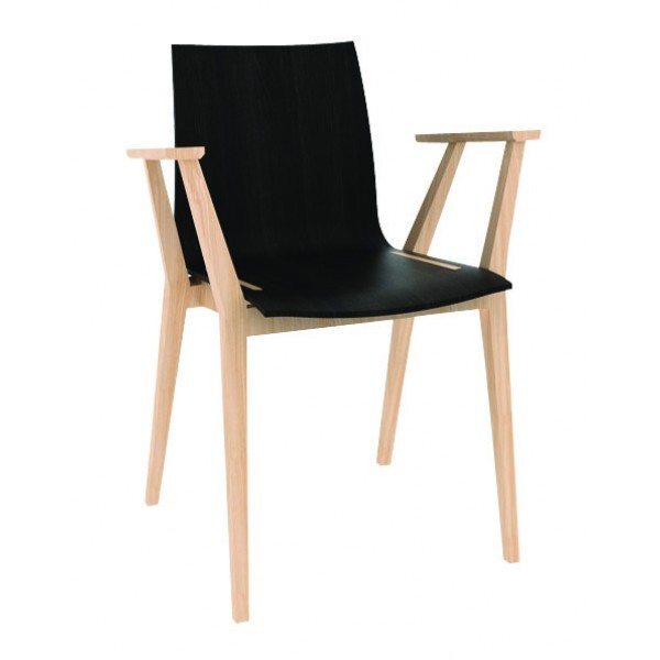 Contemporary Restaurant Solid Beech Wood Arm Chair CFC-262WN 