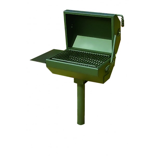 Covered Commercial Charcoal Grill with Shelf