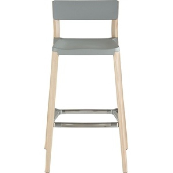 Eco Friendly Indoor Restaurant Furniture Lancaster Aluminum and Wood Stacking Bar Stool