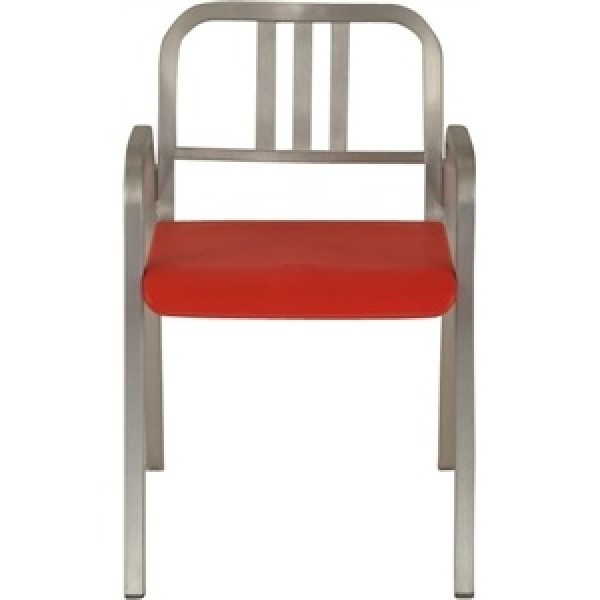 Eco Friendly Indoor Restaurant Furniture Nine-0 Aluminum Stacking 3-Bar Back Arm Chair