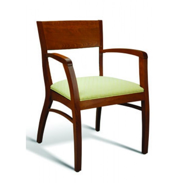 Eco Friendly Restaurant Beech Solid Wood Arm Chair 185 Series 
