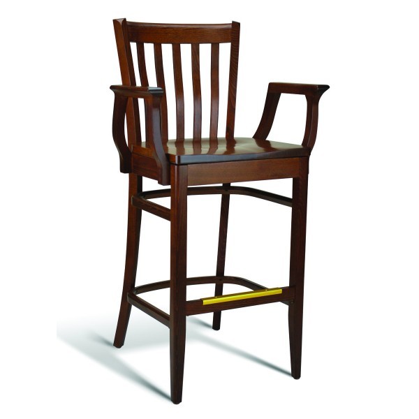 Eco Friendly Restaurant Beech Solid Wood Bar Stool with Arms CC120 Series