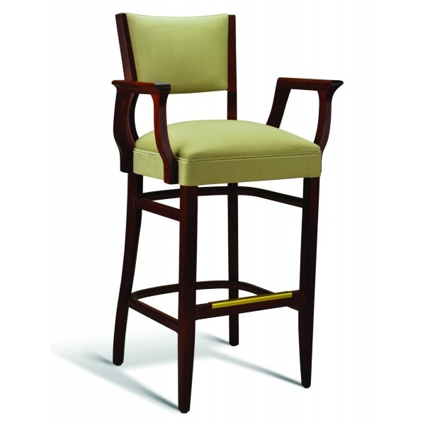 Eco Friendly Restaurant Beech Solid Wood Bar Stool with Arms CC141 Series 