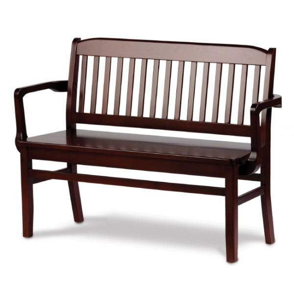 European Beech Solid Wood Restaurant Benches Holsag 45" Bulldog Bench without Arms