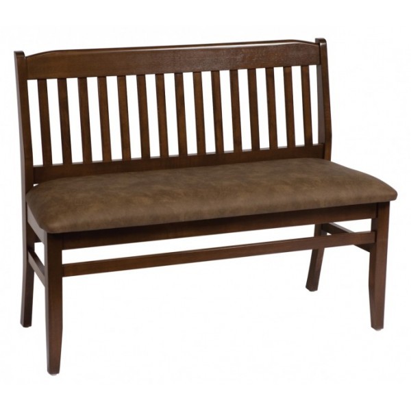 European Beech Solid Wood Restaurant Benches Holsag 60" Bulldog Bench without Arms