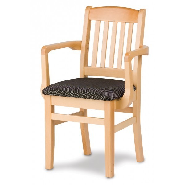 European Beech Solid Wood Restaurant Chairs Holsag Bulldog Arm Chair