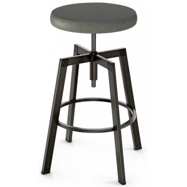 Industrial Restaurant Barstools Quest Backless Screw Barstool - Upholstered Seat