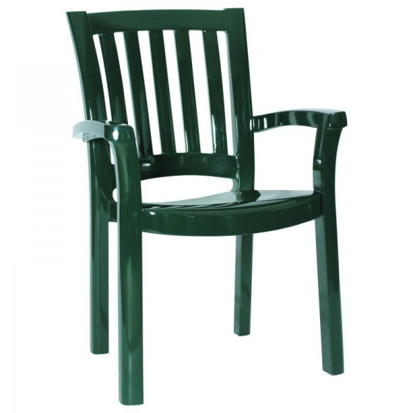Malibu Stacking Resin Arm Chair - Green