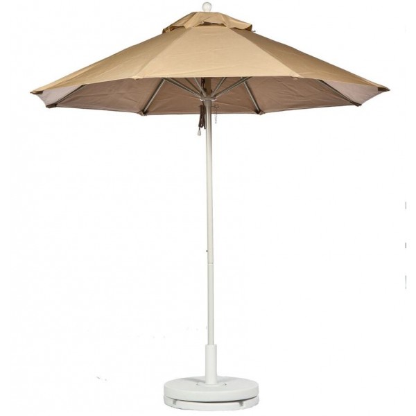 Commercial Restaurant Umbrellas 11 Foot Fiberglass Market Umbrella With Aluminum Pole - Pulley Lift