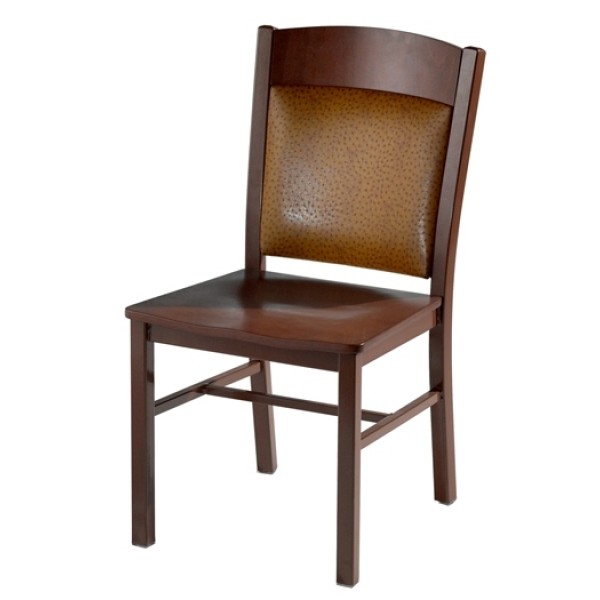 Side Chair with Steel Frame, Wood Seat and Upholstered Back 981-UB