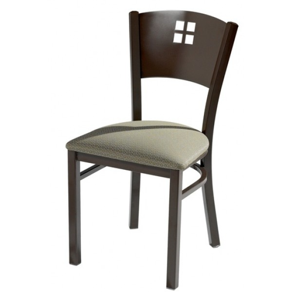 Side Chair with Upholstered Seat and Metal Back 948