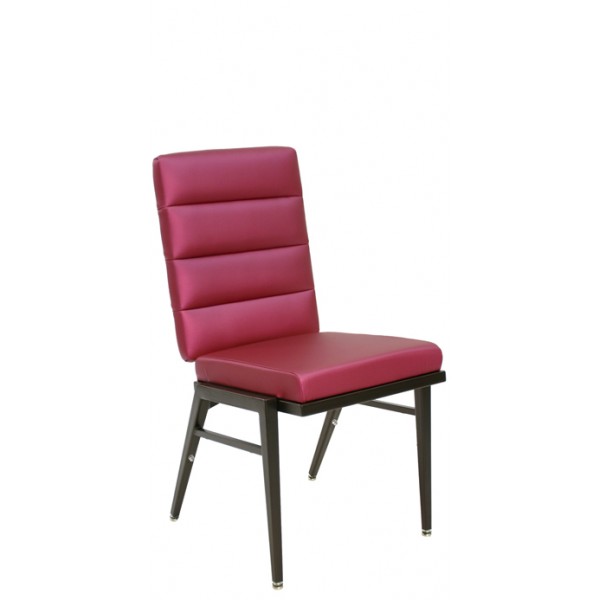 Stacking Steel Side Chair with Horizontal Channel Inside Back and Square Tapered Leg CF5503 