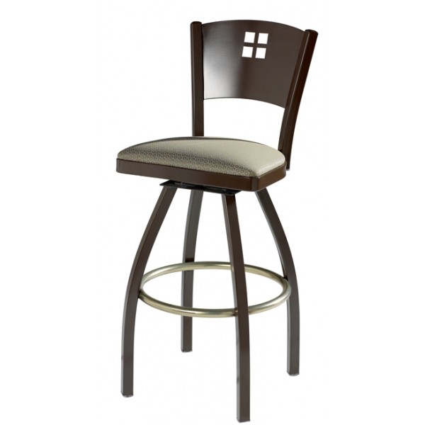 Swivel Bar Stool with Upholstered Seat and Decorative Back 901/948