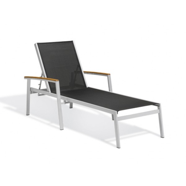 Carrillo Black Sling Chaise Lounge