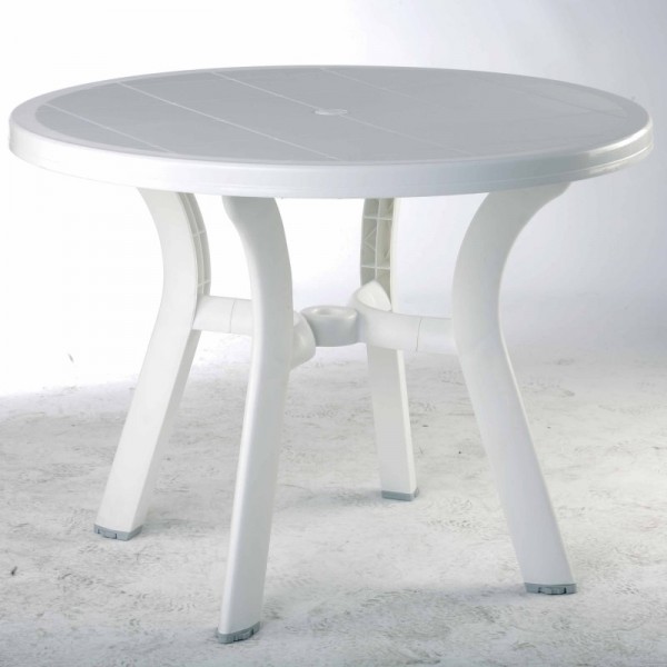 Truva 42" Round Resin Table - White
