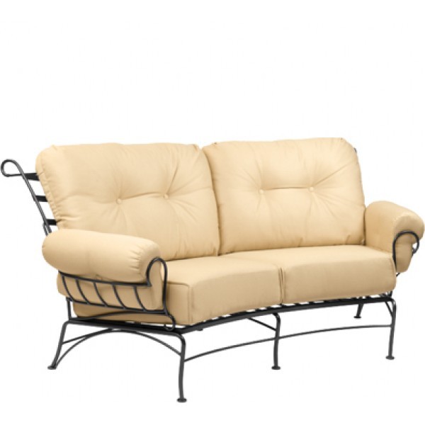 Wrought Iron Hospitality Lounge Chairs Terrace Crescent Loveseat