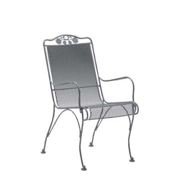 Wrought Iron Restaurant Chairs Briarwood High-Back Dining Arm Chair