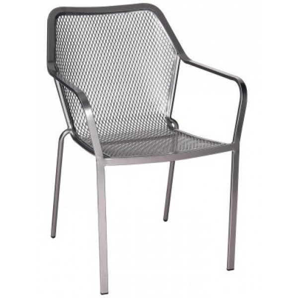 Wrought Iron Restaurant Chairs Delmar Stacking Arm Chair