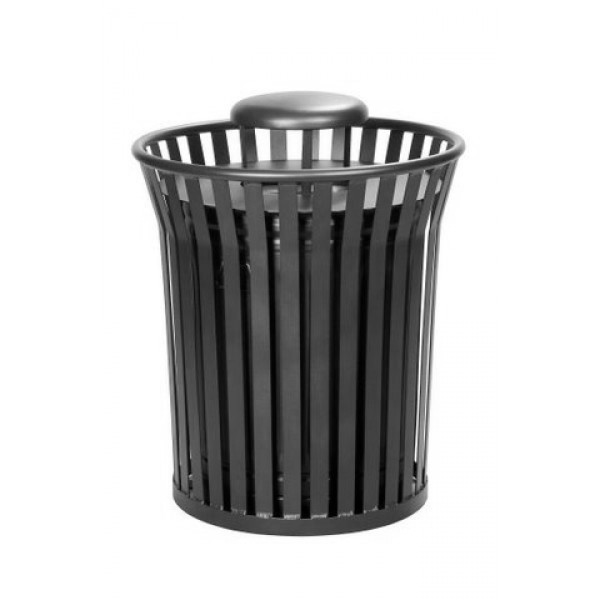 Wrought Iron Restaurant Furniture Trash Can with Rain Bonnet