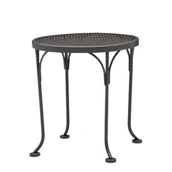 Wrought Iron Restaurant Hospitality Tables Mesh Top 17" Round End Table