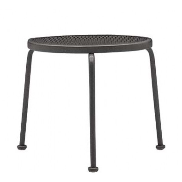 Wrought Iron Restaurant Hospitality Tables Mesh Top 17" Round Stacking End Table