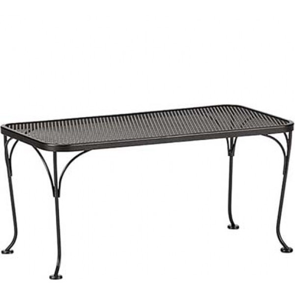 Wrought Iron Restaurant Hospitality Tables Mesh Top 18" x 36" Rectangular Coffee Table