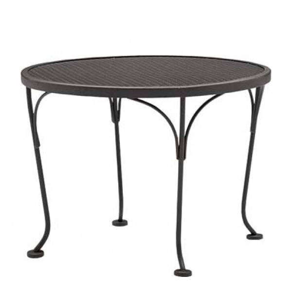 Wrought Iron Restaurant Hospitality Tables Mesh Top 24" Round End Table