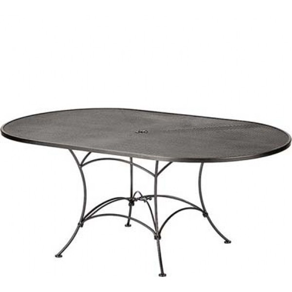 Wrought Iron Restaurant Tables Bistro Mesh 42" x 72" Table