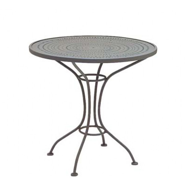 Wrought Iron Restaurant Tables Parisienne 30" Round Table - Pattern Metal Top