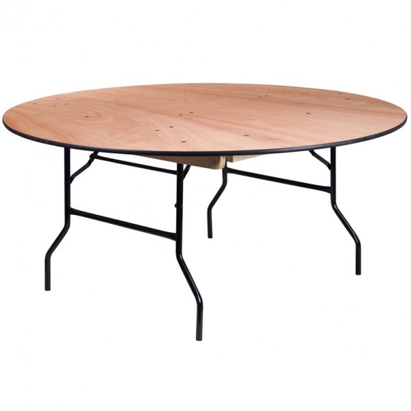 Banquet Tables 66 Round Wood Folding, 66 Inch Round Table