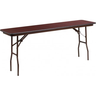 18'' x 72'' High Pressure Mahogany Laminate Folding Table