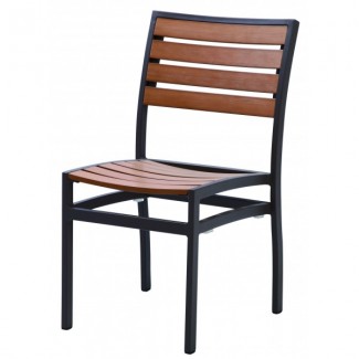 Aluminum And Wood Composite Restaurant Side Chairs Miami Side Chair