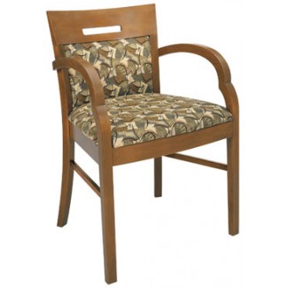 Beechwood Arm Chair with Inset Upholstered Back WC-929UR 
