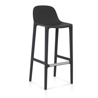 Eco Friendly Outdoor Restaurant Breakroom Chairs Emeco Broom 30 Barstool - Dark Grey