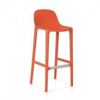 Eco Friendly Outdoor Restaurant Breakroom Chairs Emeco Broom 30 Barstool - Orange