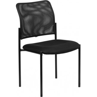 Stackable Black Mesh Steel Sidechair