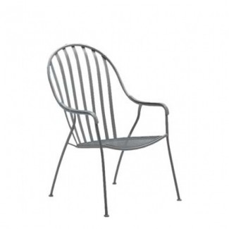 Wrought Iron Restaurant Chairs Valencia Stacking High-Back Barrel Arm Chair