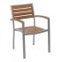 Aluminum And Wood Composite Restaurant Arm Chairs Mediterranean Arm Chair MED-06 