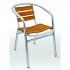 Aluminum And Wood Composite Restaurant Arm Chairs Stacking Arm Chair AL-302TK 
