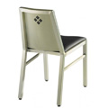 Aluminum Diamond Back Side Chair with Upholstered Seat and Back