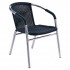 Aluminum Restaurant Armchairs Aluminum Arm Chair With Resin Wicker - Black