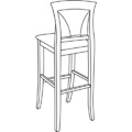 Beechwood Bar Stool BS-342UR with Picture Back